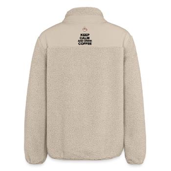 RESTE CALME ET BOIS UN CAFÉ, CADEAU DE JUNKIE AU CAFÉ - Veste sherpa unisexe coupe décontractée Stanley/Stella - beige - Dos