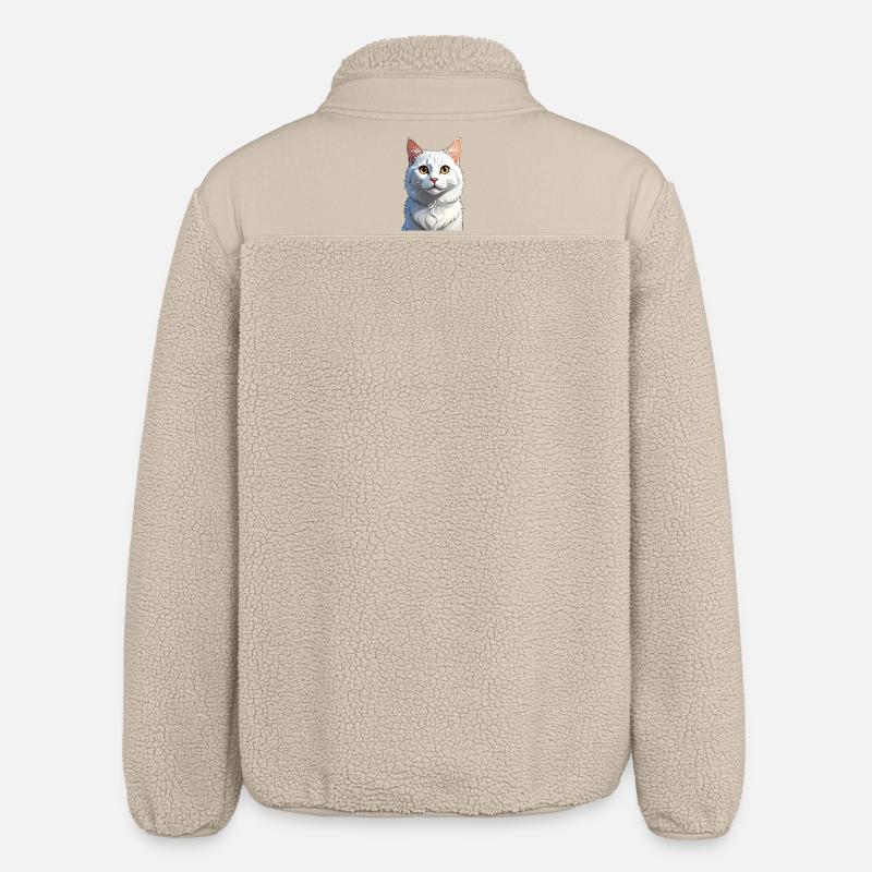 Vit katt - Unisex sherpajacka ledig passform Stanley/Stella - beige