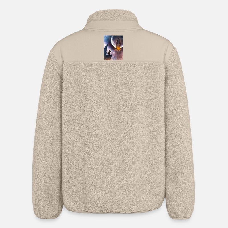 Moon and Fire Castle - Relaxed Fit Unisex Sherpa Jacket by Stanley/Stella - beige