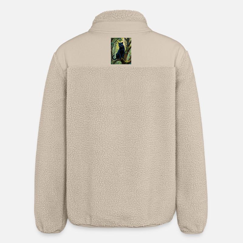 Schwarzer Panther im Dschungel - Relaxed Fit Unisex Sherpajacke von Stanley/Stella - Beige