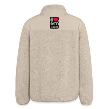 I love my drums - Ich liebe meine Trommeln - Relaxed Fit Unisex Sherpajacke von Stanley/Stella - Beige - Hinten
