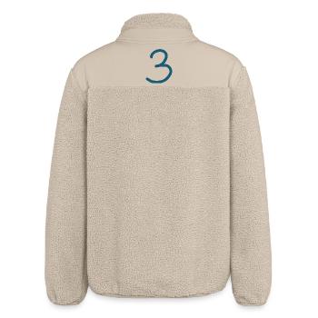 3 Nummer drei Zahl Geburtstag - Relaxed Fit Unisex Sherpajacke von Stanley/Stella - Beige - Hinten