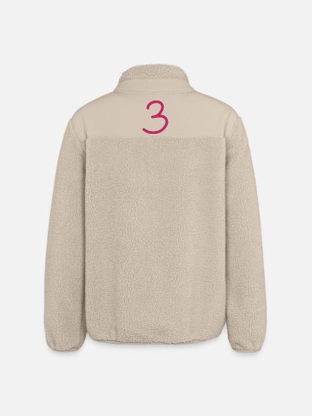 3 Number three number birthday - Relaxed Fit Unisex Sherpa Jacket by Stanley/Stella - beige