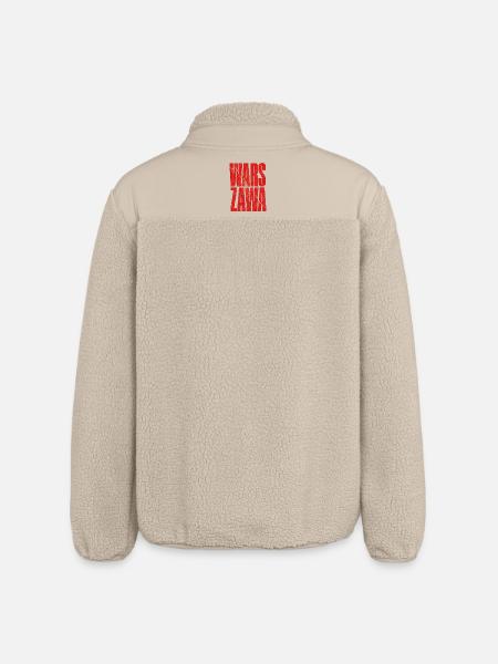 Warszawa lettering with city map pattern - Relaxed Fit Unisex Sherpa Jacket by Stanley/Stella - beige