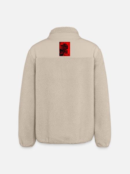 Crâne Rouge Techno Urbain - Veste sherpa unisexe coupe décontractée Stanley/Stella - beige