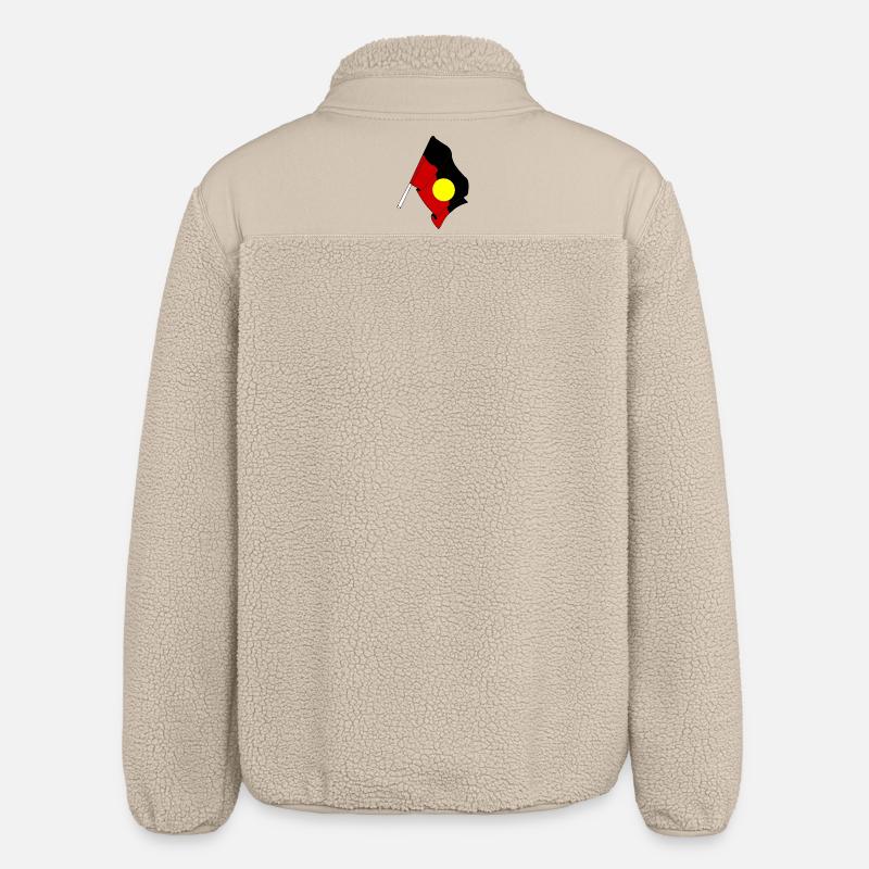 Drapeau des Aborigènes - Veste sherpa unisexe coupe décontractée Stanley/Stella - beige