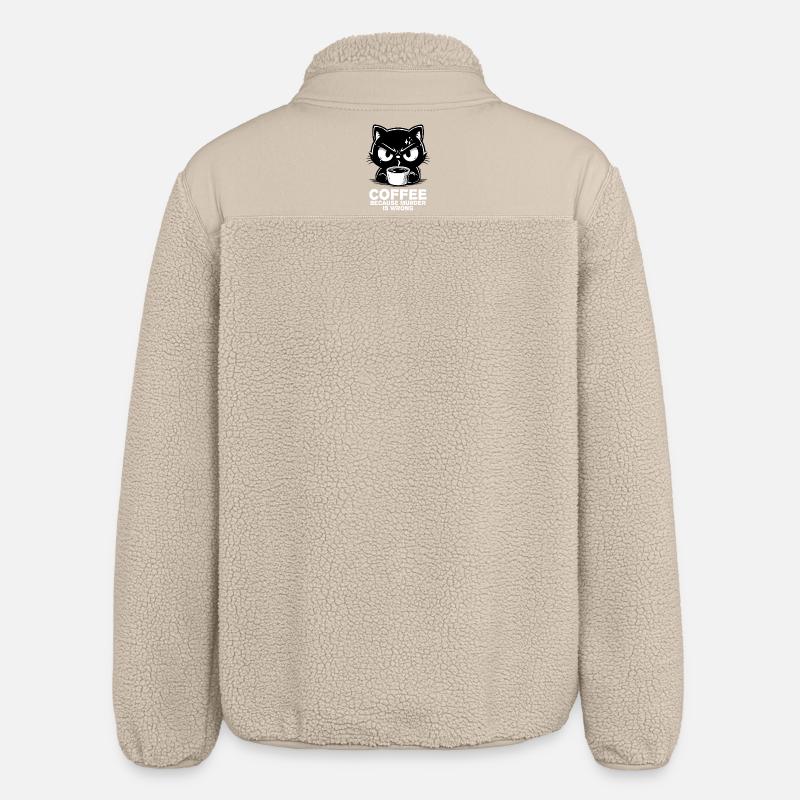 Murder is wrong (dark) - Relaxed Fit Unisex Sherpa Jacket by Stanley/Stella - beige
