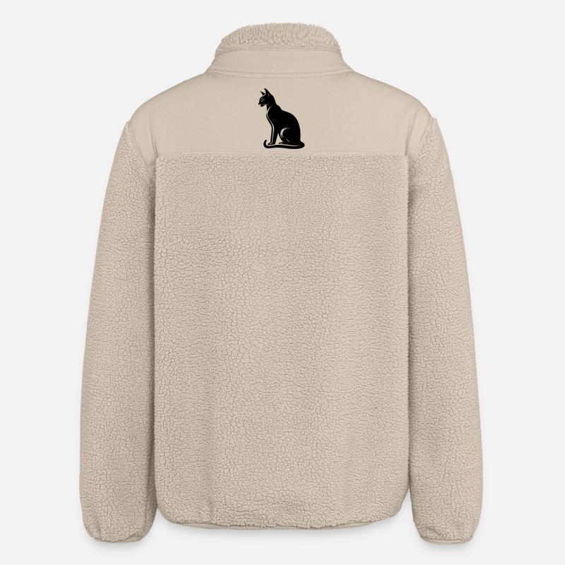 Abessiner Katze - Relaxed Fit Unisex Sherpajacke von Stanley/Stella - Beige