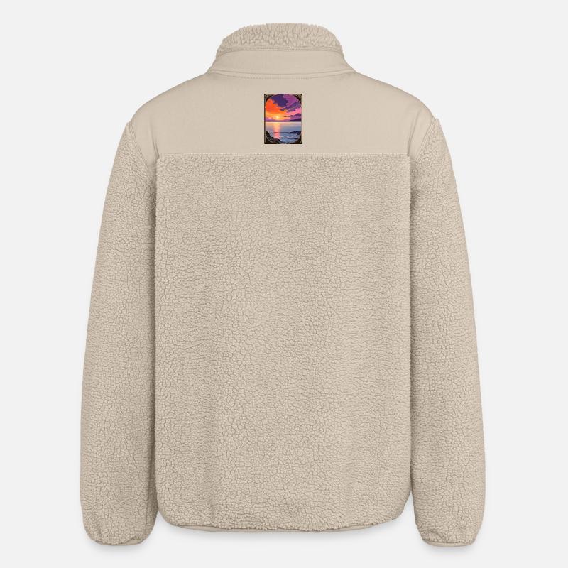 Envoûtant coucher de soleil côtier - Veste sherpa unisexe coupe décontractée Stanley/Stella - beige
