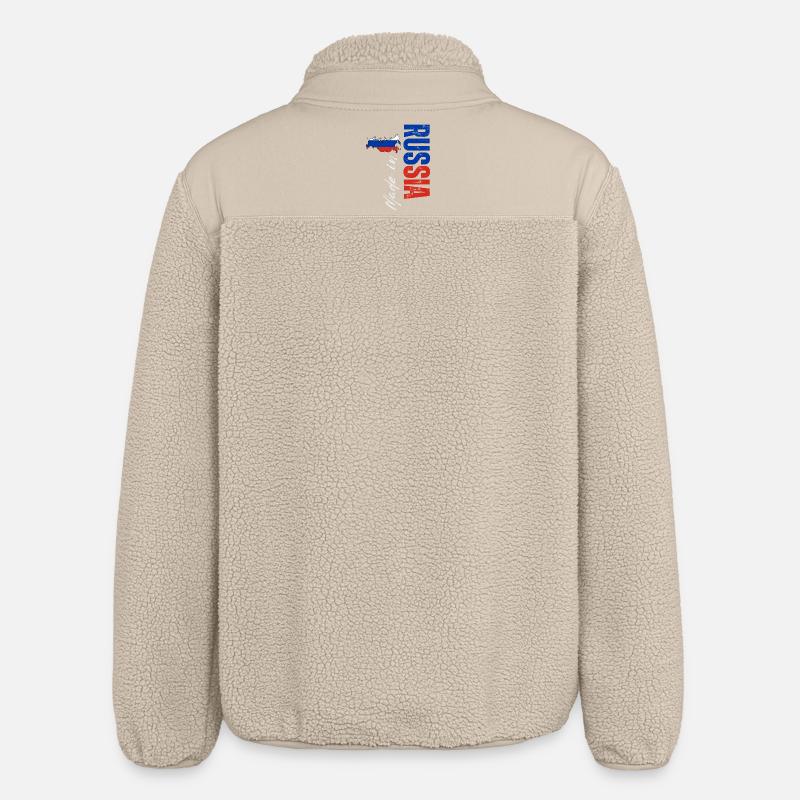 Fabriqué en Russie, design vertical - Veste sherpa unisexe coupe décontractée Stanley/Stella - beige