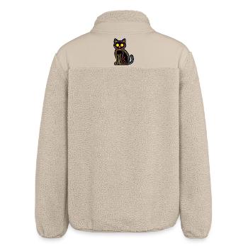 Cat Halloween Comic Cat - Relaxed Fit Unisex Sherpa Jacket by Stanley/Stella - beige - Back