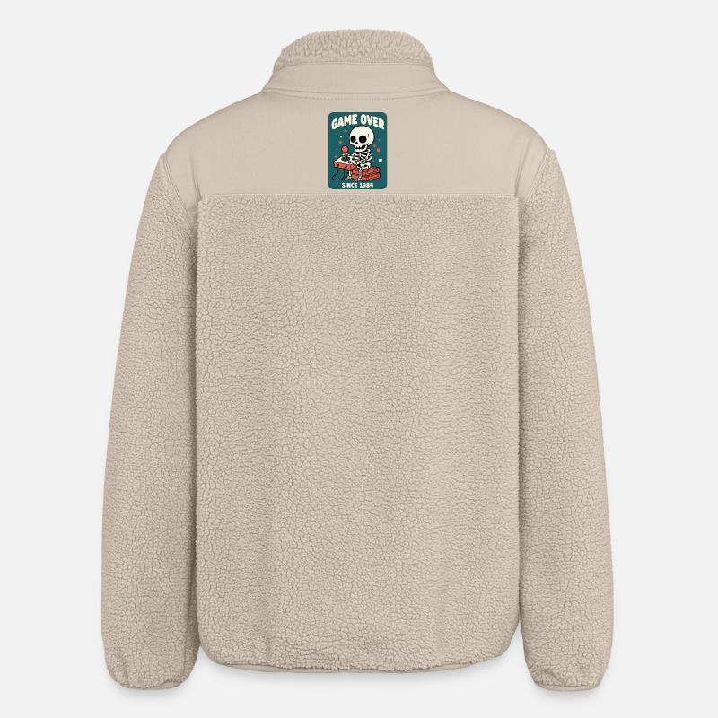 Game Over 1984 Retro Skeleton Arcade - Relaxed Fit Unisex Sherpa Jacket by Stanley/Stella - beige