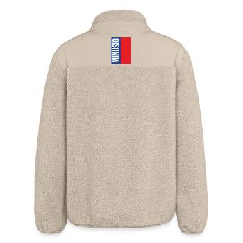 Minusio Vertical Typography Blue Red - Relaxed Fit Unisex Sherpa Jacket by Stanley/Stella - beige - Back