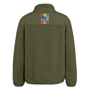 Pop-Art-Musiknoten Mosaik - Relaxed Fit Unisex Sherpajacke von Stanley/Stella - Khaki - Hinten