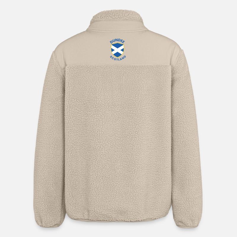 Dundee Shield Saltire Crest - Relaxed Fit Unisex Sherpa Jacket by Stanley/Stella - beige