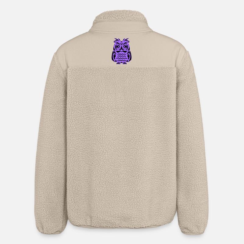 Silhouette de la chouette violette - Veste sherpa unisexe coupe décontractée Stanley/Stella - beige
