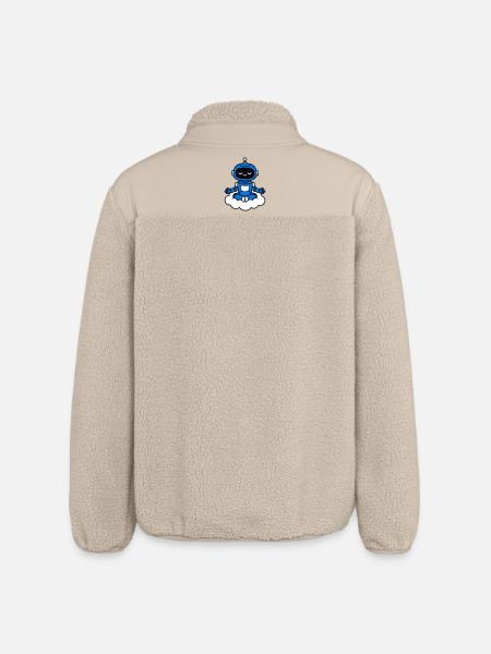 AI Human Fan Club Hovering Robot - Relaxed Fit Unisex Sherpa Jacket by Stanley/Stella - beige