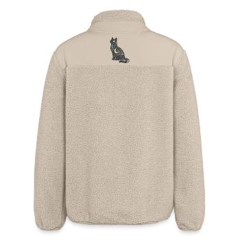 Mondstern Katze Silhouette - Relaxed Fit Unisex Sherpajacke von Stanley/Stella - Beige - Hinten