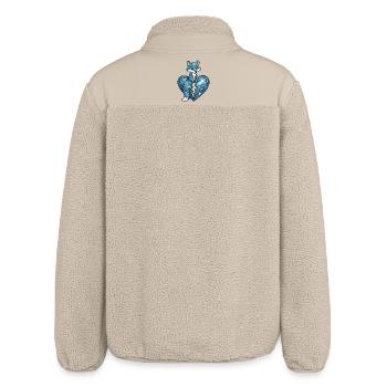 Fuchs tier traurig symbol herz gebrochen  - Relaxed Fit Unisex Sherpajacke von Stanley/Stella - Beige - Hinten