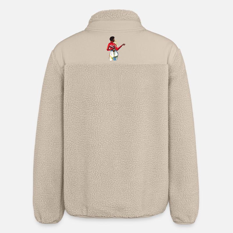 Dame aux fleurs - Veste sherpa unisexe coupe décontractée Stanley/Stella - beige