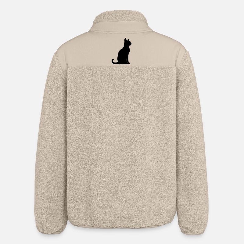Katze Tier - Relaxed Fit Unisex Sherpajacke von Stanley/Stella - Beige