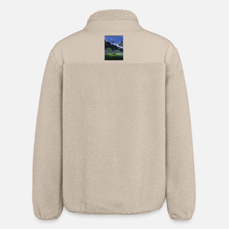 Alpine Valley & Blue Mountains - Relaxed Fit Unisex Sherpa Jacket by Stanley/Stella - beige