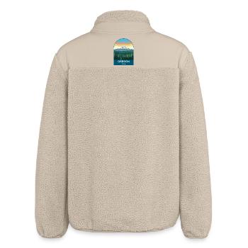 Oregon USA Vintage Travel Poster Art - Relaxed Fit Unisex Sherpa Jacket by Stanley/Stella - beige - Back