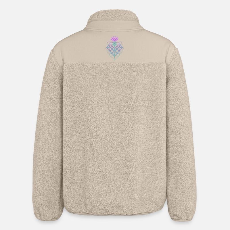 Thistle Shield Celtic Knots Thistle Lover - Relaxed Fit Unisex Sherpa Jacket by Stanley/Stella - beige