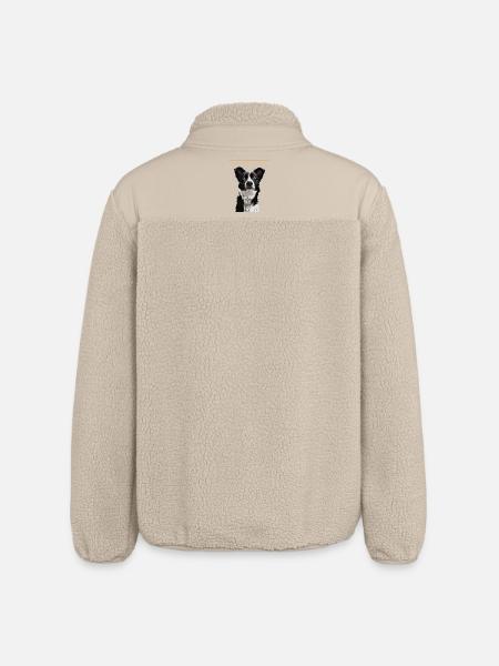 Border Collie - Portrait II - Relaxed Fit Unisex Sherpajacke von Stanley/Stella - Beige