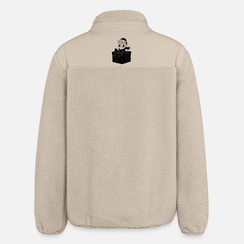 Weihnachts-Einhorn im Geschenk - Relaxed Fit Unisex Sherpajacke von Stanley/Stella - Beige