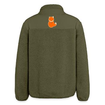 Redhair Fox – Funny Kawaii Comic Design Fox - Relaxed Fit Unisex Sherpa Jacket by Stanley/Stella - khaki - Back