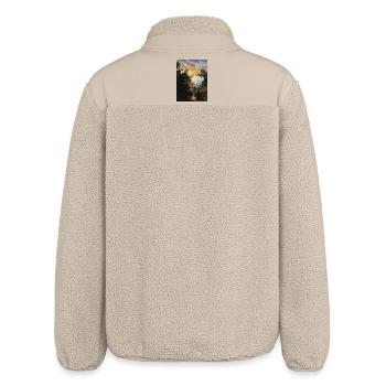 Sunset Steam Locomotive - Relaxed Fit Unisex Sherpa Jacket by Stanley/Stella - beige - Back