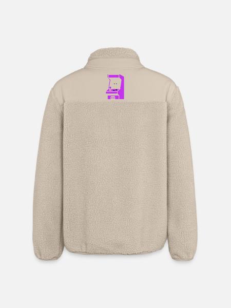 Arcade Silhouette Slot Machine - Relaxed Fit Unisex Sherpa Jacket by Stanley/Stella - beige
