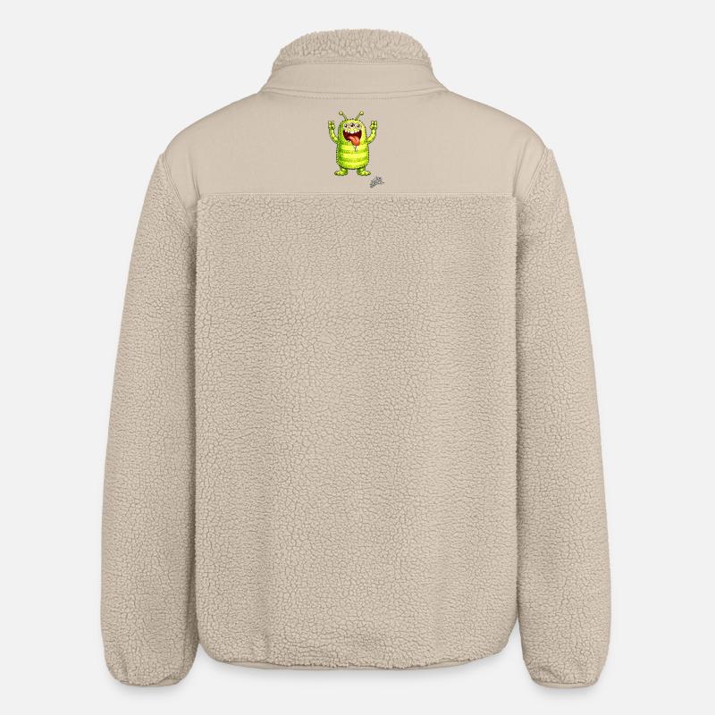 Neon monster three eyes cheerful - Relaxed Fit Unisex Sherpa Jacket by Stanley/Stella - beige
