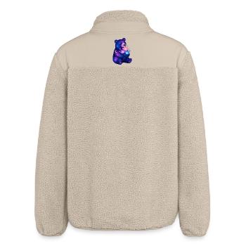 Galaktischer Bärenfreund mit Blüten - Relaxed Fit Unisex Sherpajacke von Stanley/Stella - Beige - Hinten