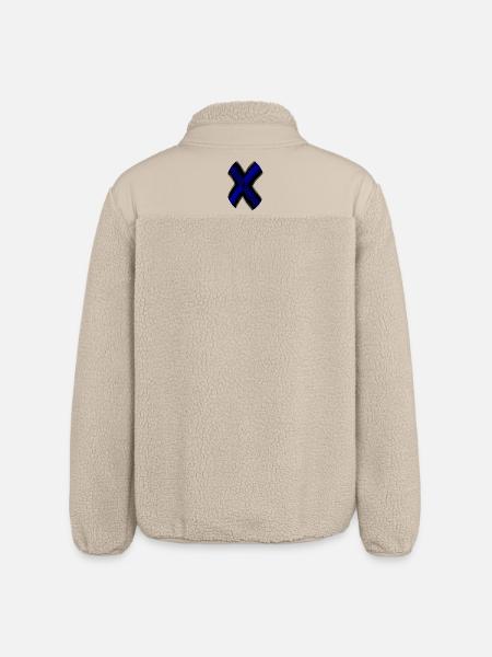 Neon X-Cross Blue - Relaxed Fit Unisex Sherpa Jacket by Stanley/Stella - beige