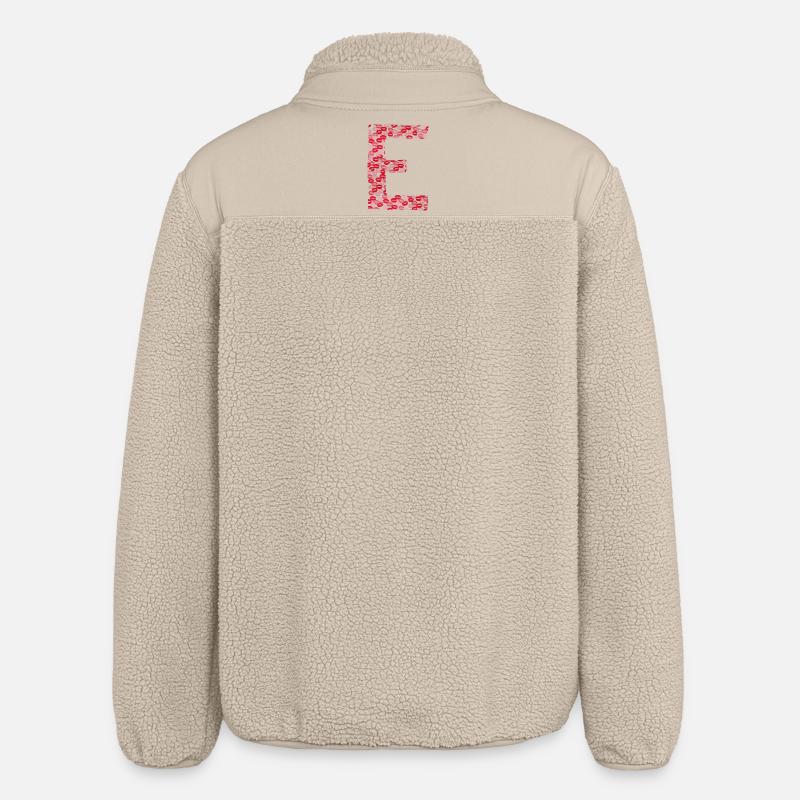 Lettre E - tshirt bisous - Veste sherpa unisexe coupe décontractée Stanley/Stella - beige