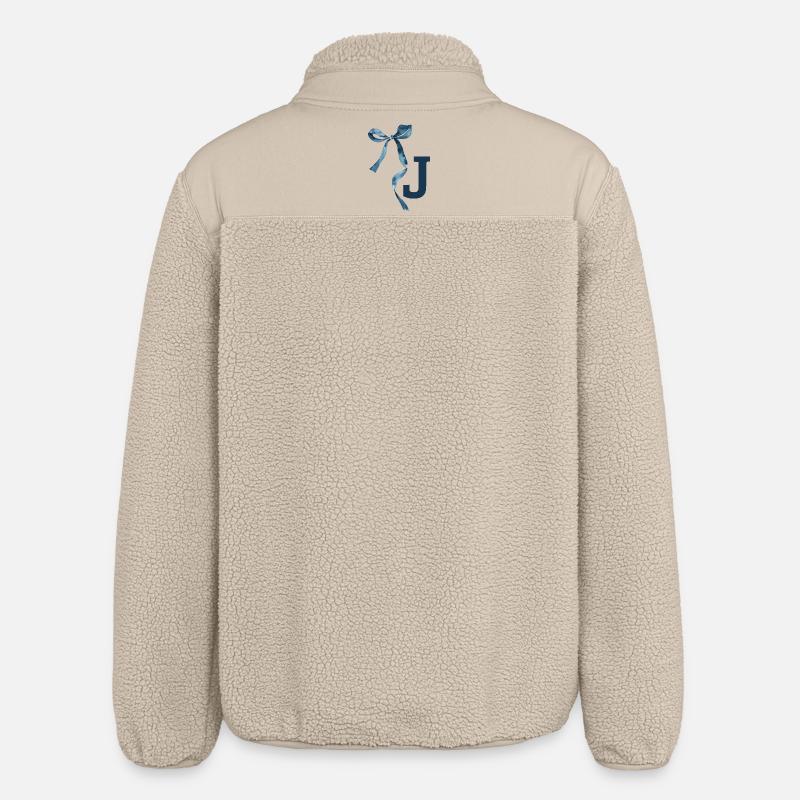 Monogram j Gift Idea - Relaxed Fit Unisex Sherpa Jacket by Stanley/Stella - beige