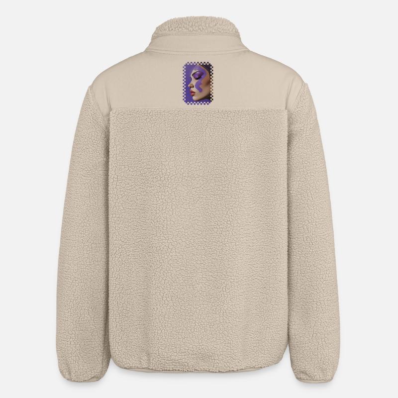 Reflets de Violette – huile sur toile - Veste sherpa unisexe coupe décontractée Stanley/Stella - beige