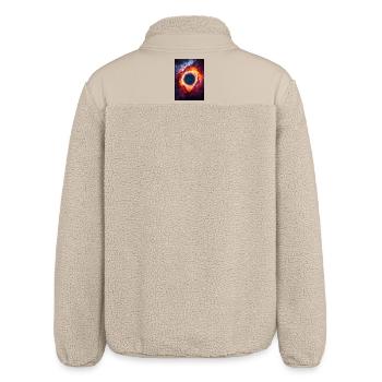 Himmlischer Ring Nebel Leuchten - Relaxed Fit Unisex Sherpajacke von Stanley/Stella - Beige - Hinten