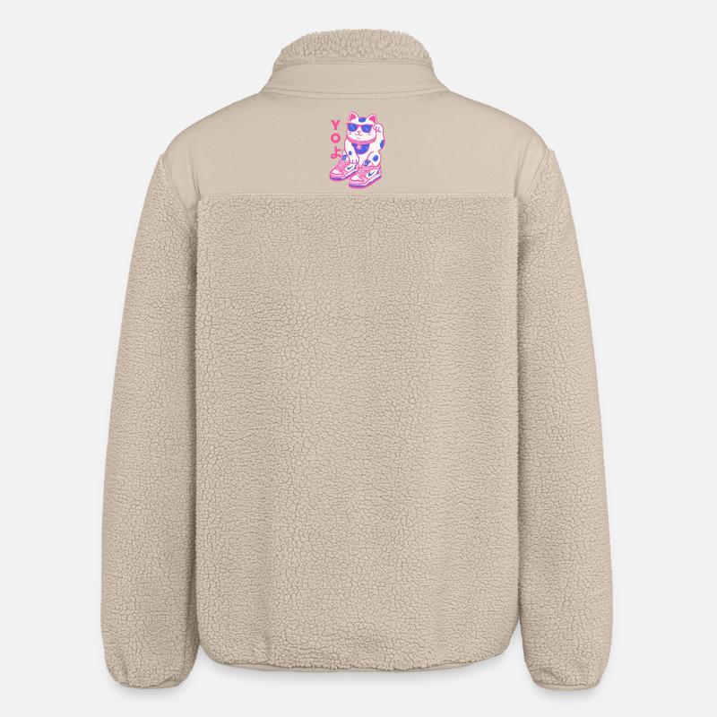 Neon Maneki Sneaker Chat - Veste sherpa unisexe coupe décontractée Stanley/Stella - beige