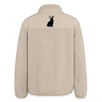 Hase Kaninchen Silhouette Schwarz Vektor - Relaxed Fit Unisex Sherpajacke von Stanley/Stella - Beige - Hinten