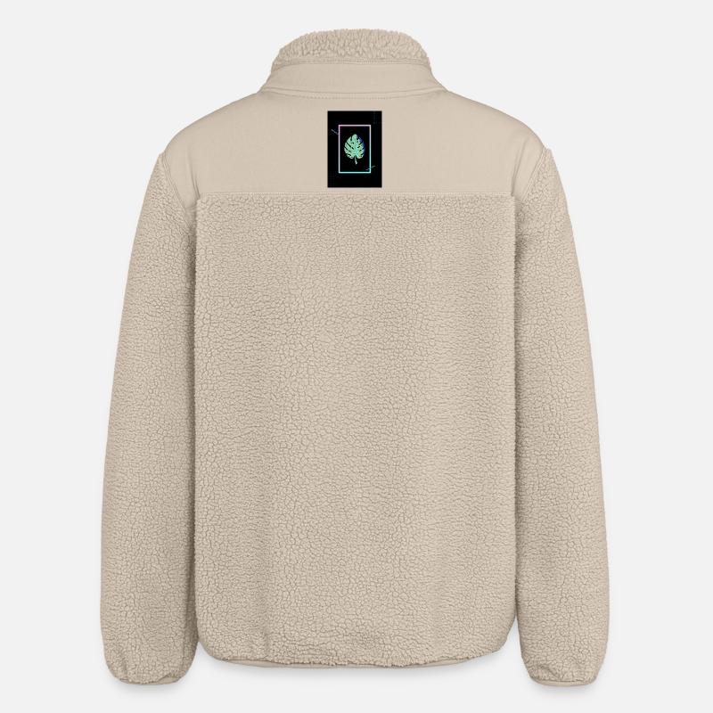 Monstera Neon Frame - Relaxed Fit Unisex Sherpajacke von Stanley/Stella - Beige