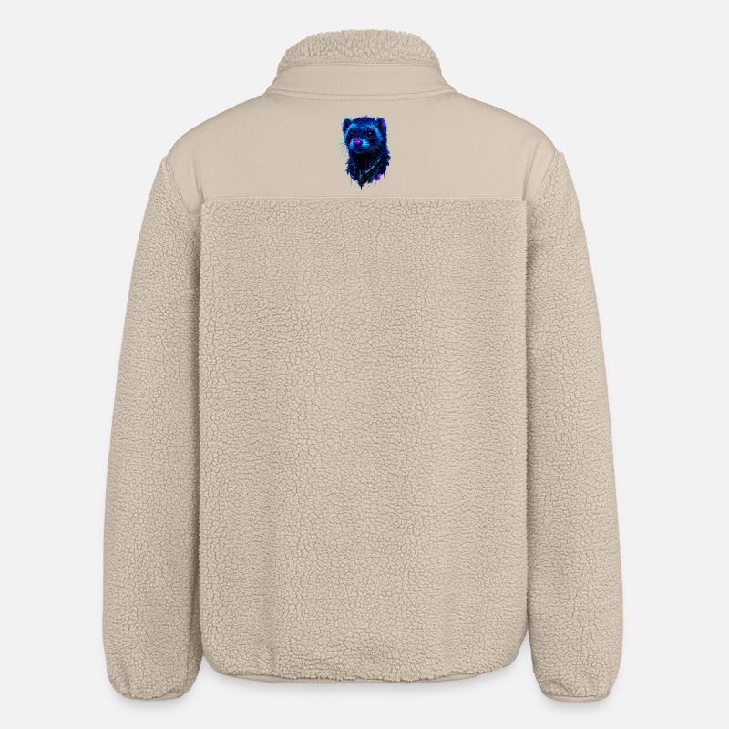 Kosmisches Frettchen mit Neonlichtblitzen - Relaxed Fit Unisex Sherpajacke von Stanley/Stella - Beige