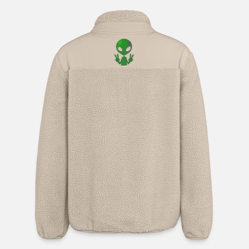 Signe de paix extraterrestre Pixel - Veste sherpa unisexe coupe décontractée Stanley/Stella - beige