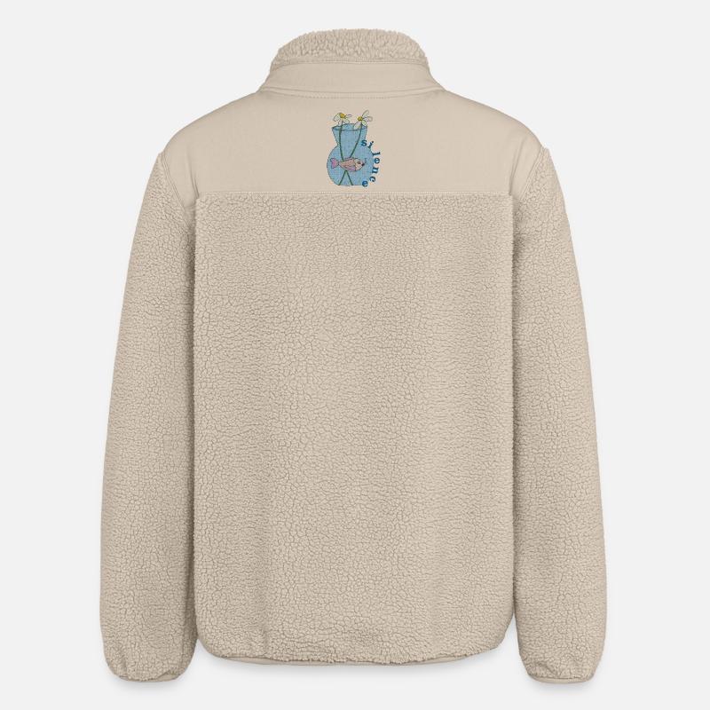 fisch im glas gewebe - Relaxed Fit Unisex Sherpajacke von Stanley/Stella - Beige