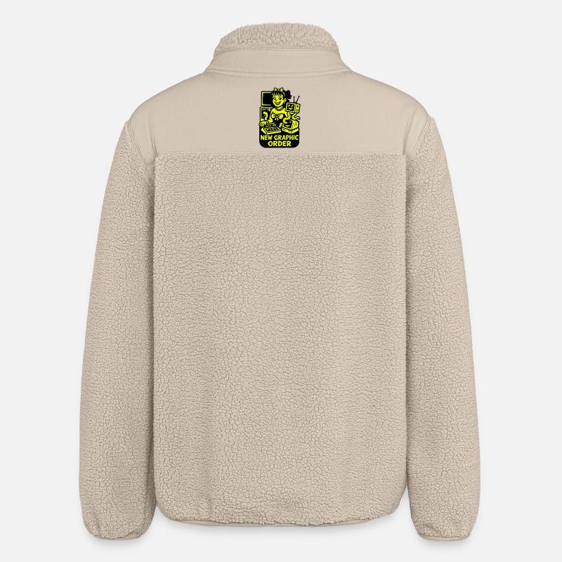 Retro Computer Graphics - Relaxed Fit Unisex Sherpa Jacket by Stanley/Stella - beige
