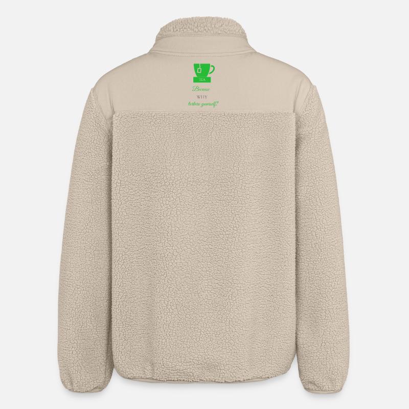 TEA-RIFFIC (Vert + Gris) - Veste sherpa unisexe coupe décontractée Stanley/Stella - beige
