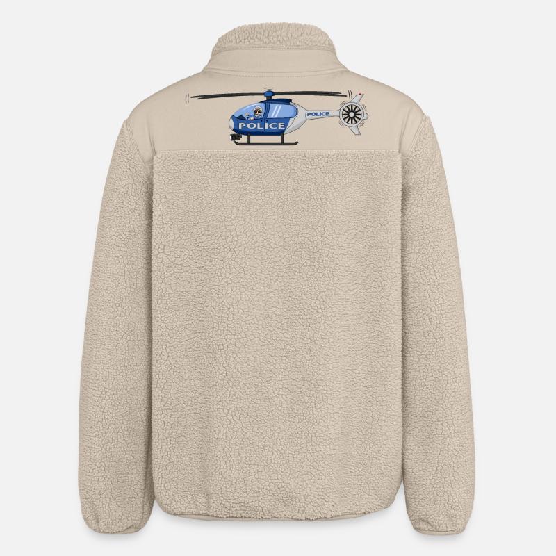 Police Helicopter Pilot Hubschrauber - Relaxed Fit Unisex Sherpajacke von Stanley/Stella - Beige