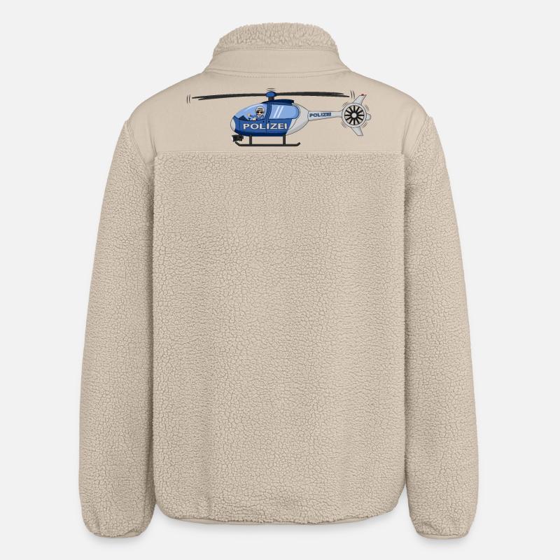 Polizei Hubschrauber Pilot - Relaxed Fit Unisex Sherpajacke von Stanley/Stella - Beige